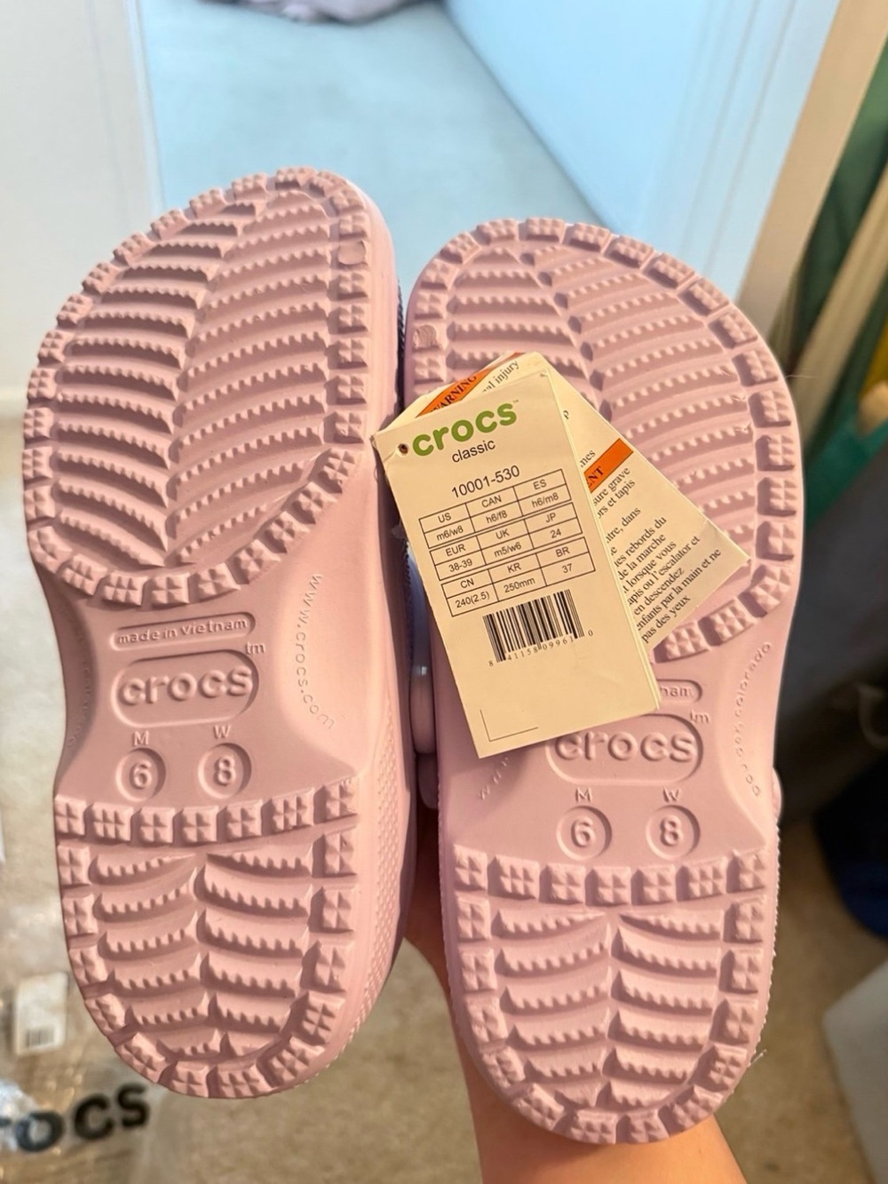 Womens CROCS Lavender Classic Clog with Fun Jibbitz - Picture 3 of 3